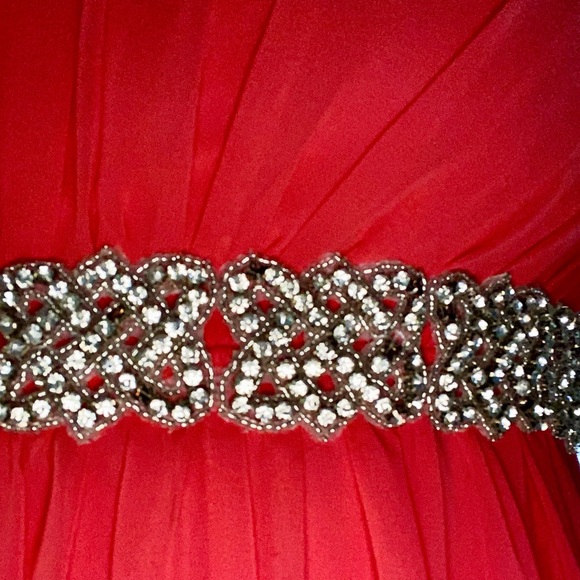 Bright Coral One Shoulder Prom Dress - Ally’s Collection - Picture 2 of 6